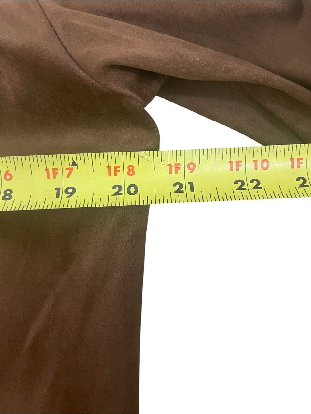 Antonio Melani Paulalexis Faux Suede Button Front Shirt Russet Brown Size 4 - Picture 7 of 8